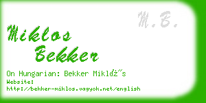 miklos bekker business card